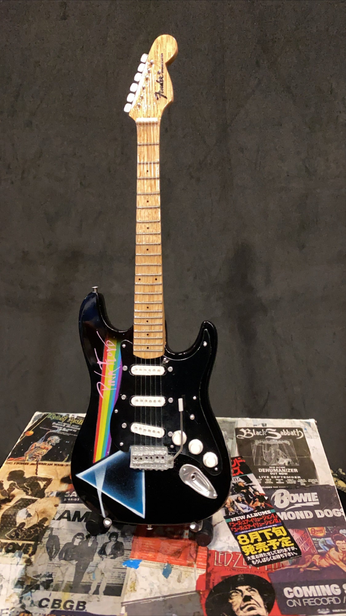Image of Pink Floyd Dark Side Fender Miniature Guitar