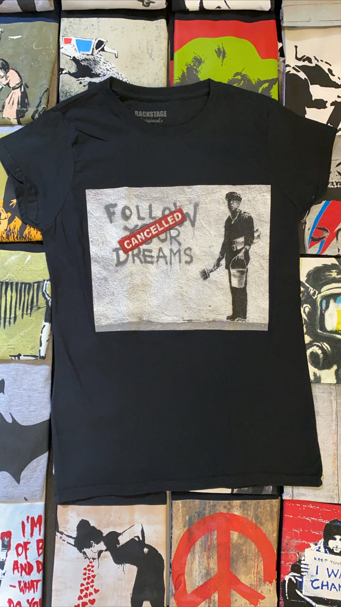 Image of Banksy Dreams Cancelled Women's T-shirt
