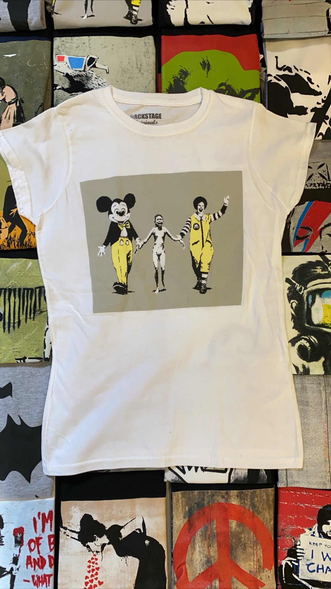 Image of Banksy Mickey and Ronald Women's T-shirt