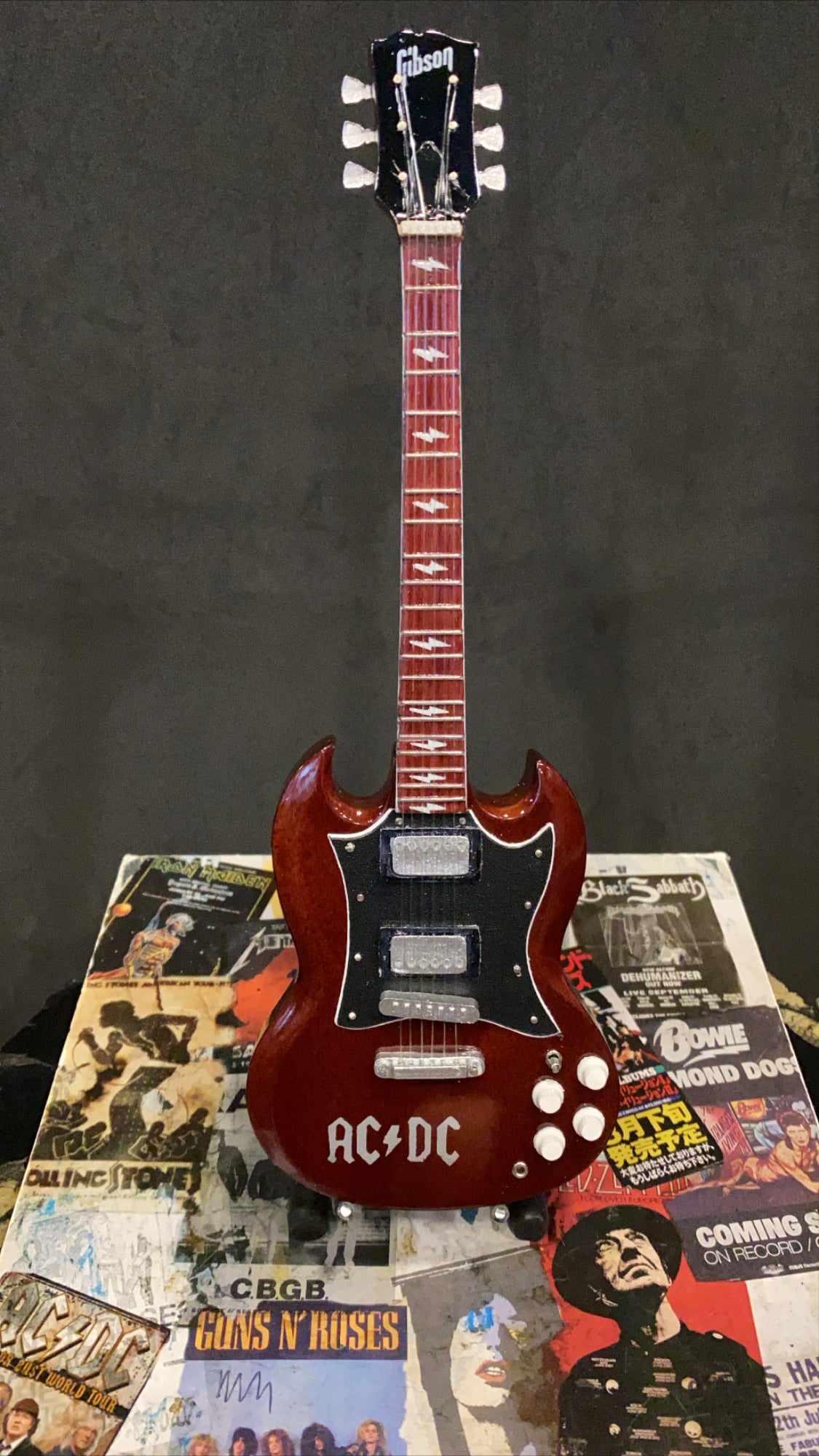 Image of AC/DC Gibson SG Miniature Guitar