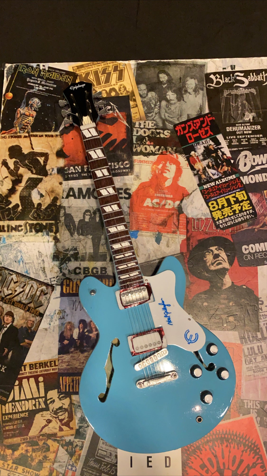 Image of Noel Gallagher Epiphone Miniature Guitar