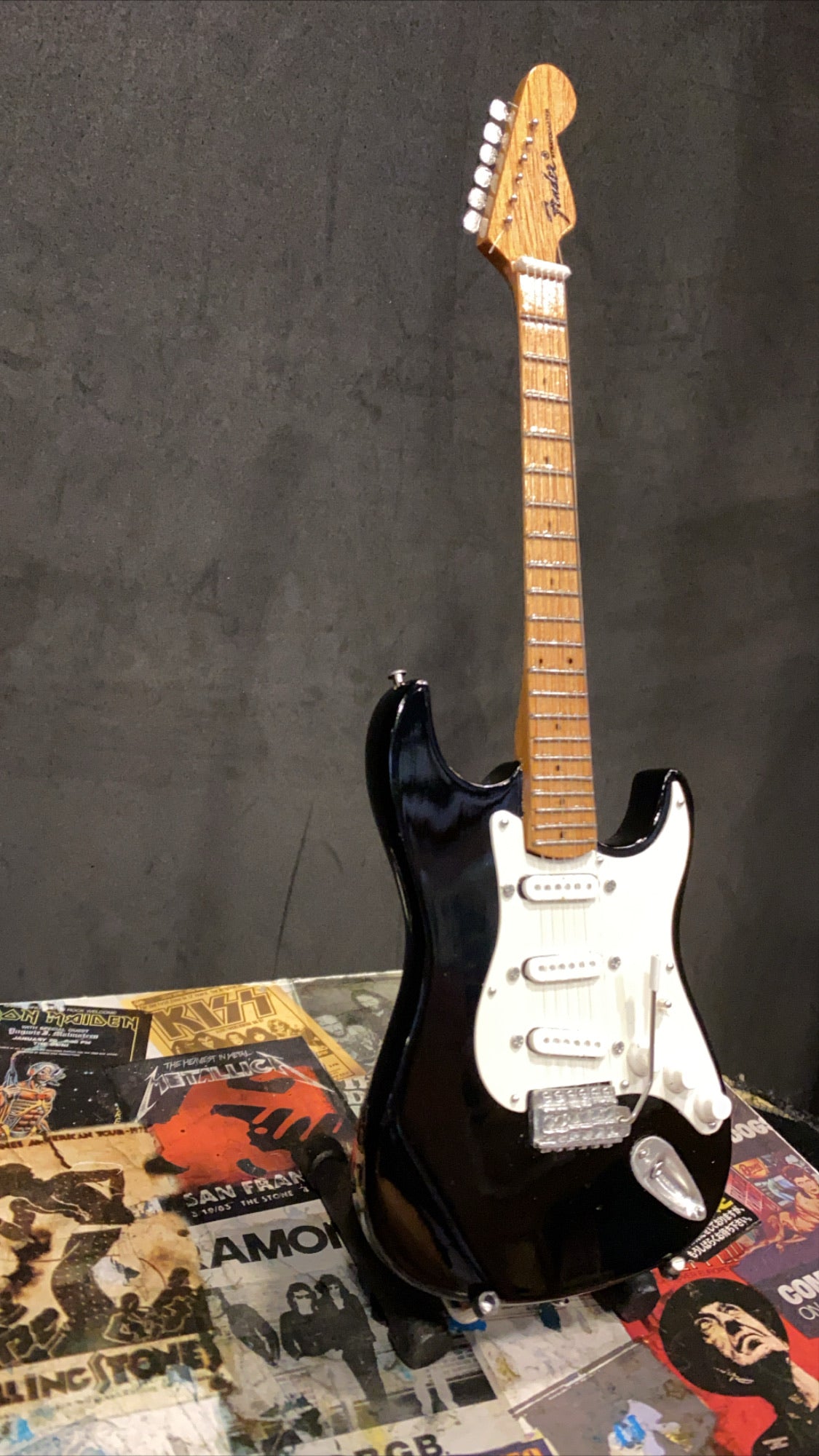 Image of Stratocaster Black Miniature Guitar