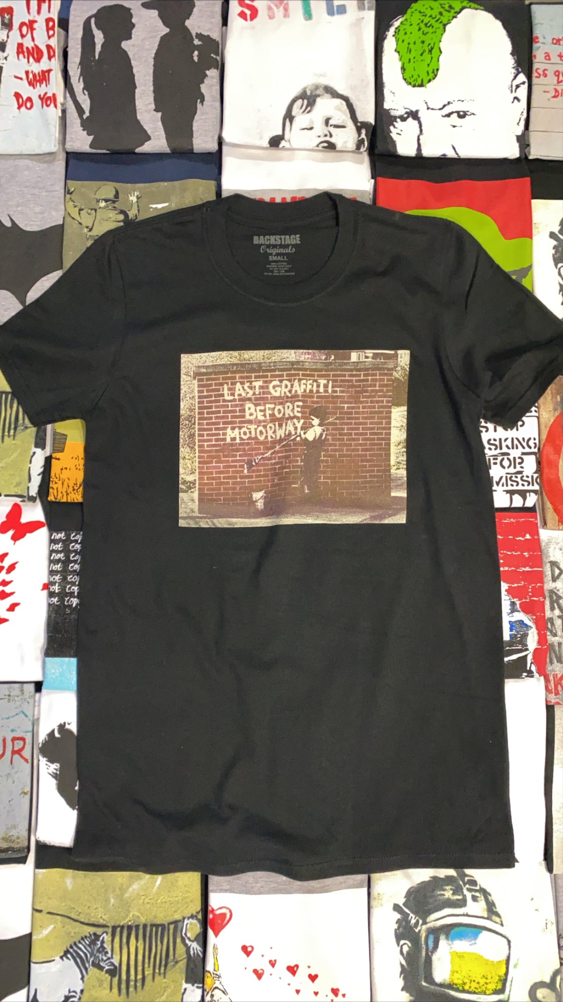 Image of Banksy Last Graffiti Men's T-shirt