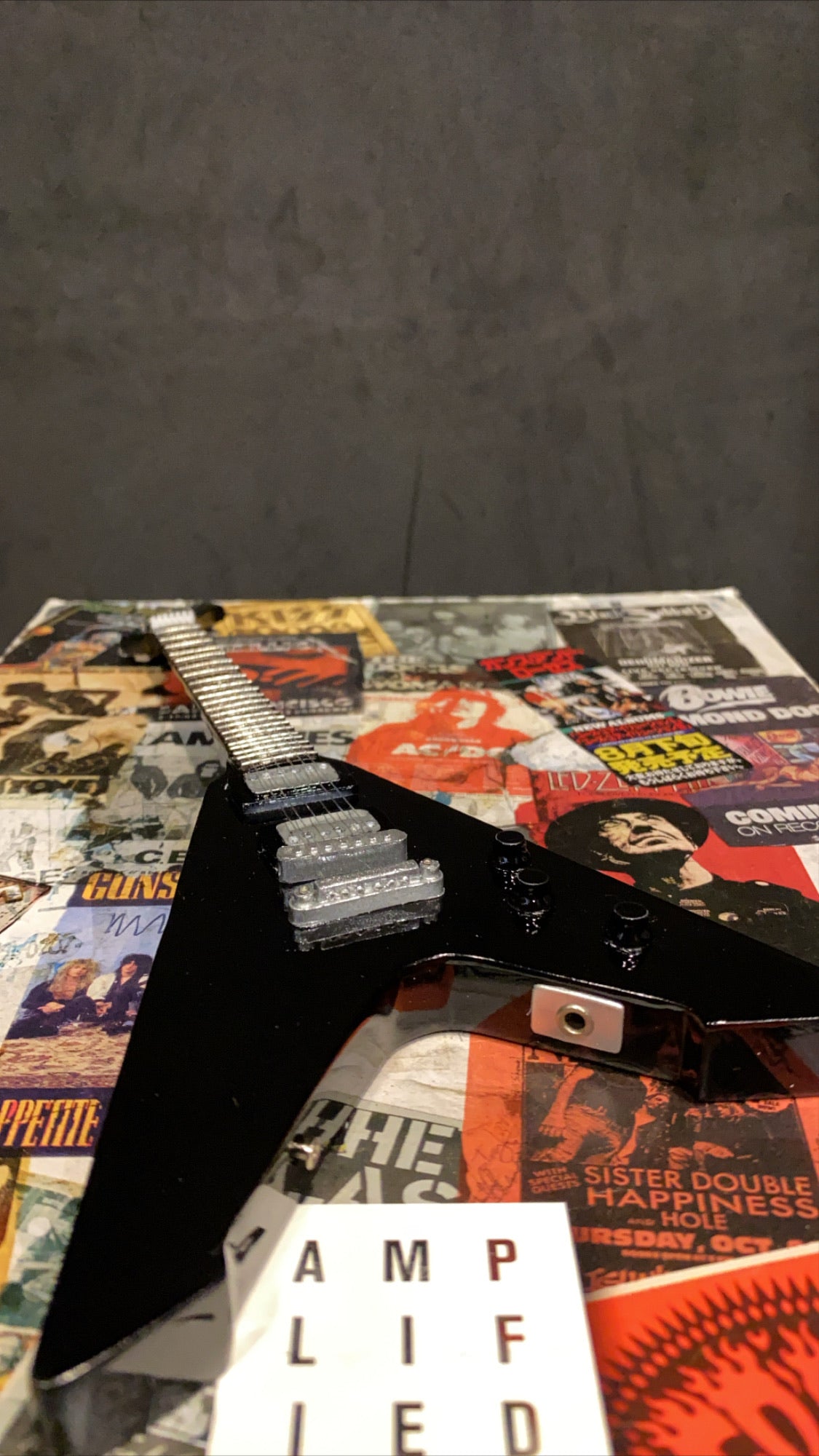 Image of ESP Vulture BKS Hetfield Metallica Miniature Guitar