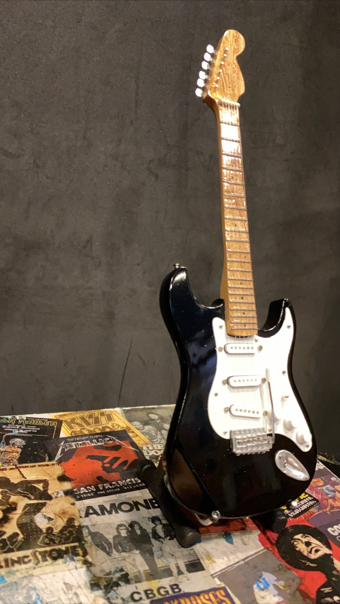 Image of Fender Stratocaster Black Miniature Guitar