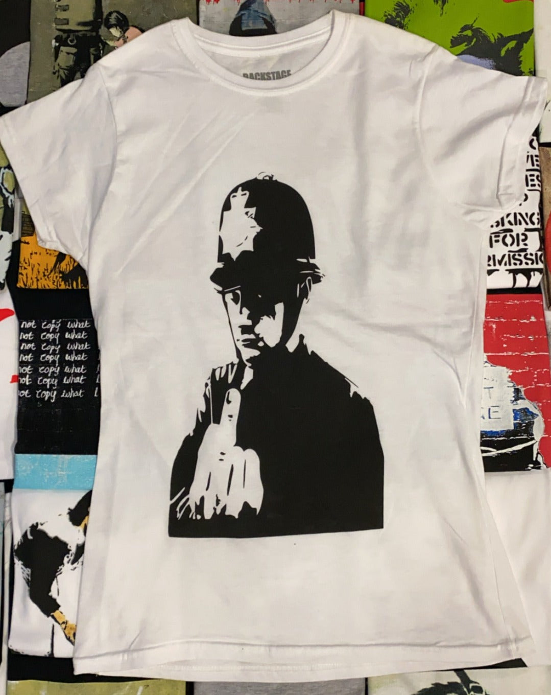 Image of Banksy Rude Policeman Women's T-shirt