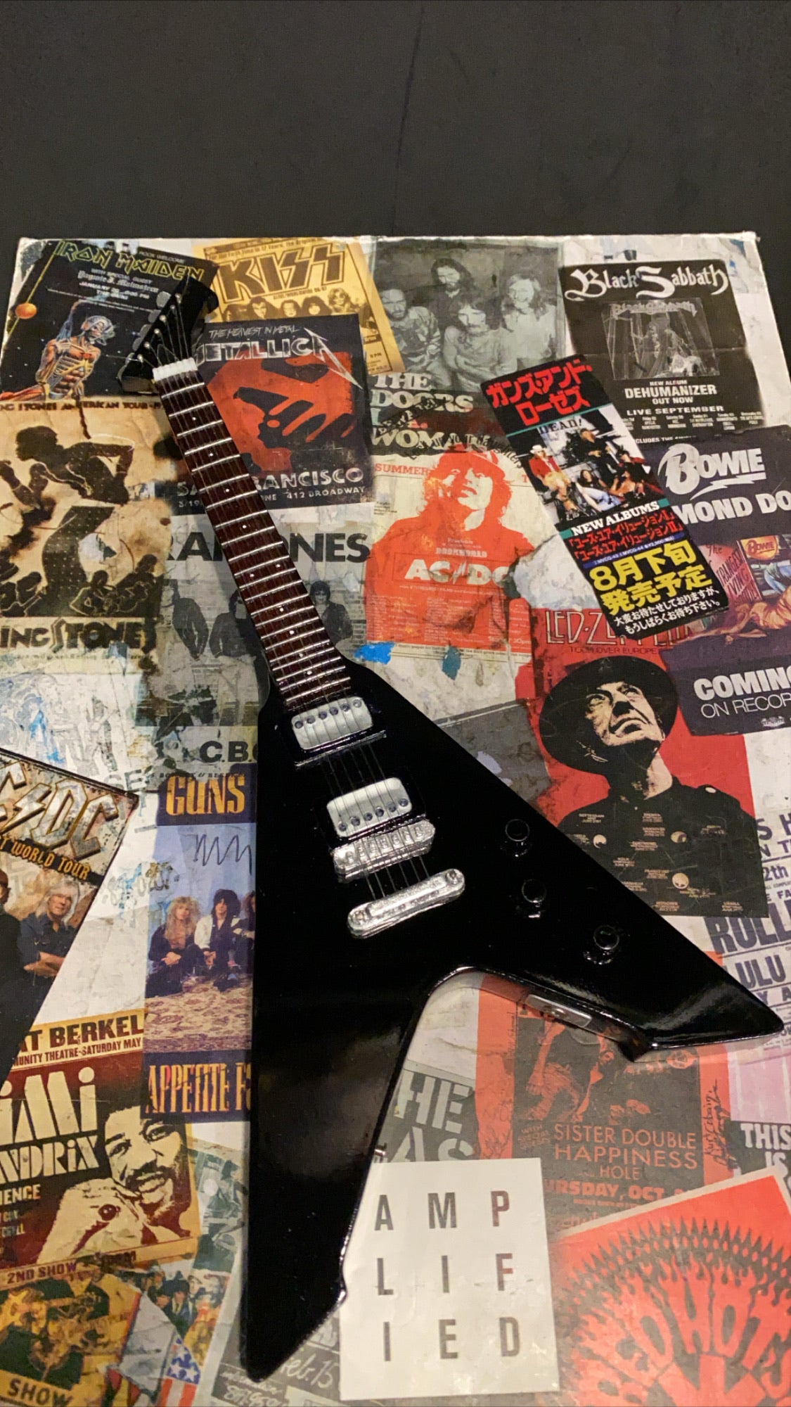 Image of ESP Vulture BKS Hetfield Metallica Miniature Guitar