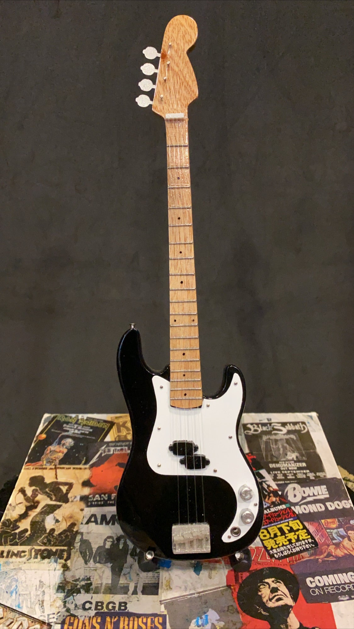 Fender Precision Bass Black Miniature Guitar